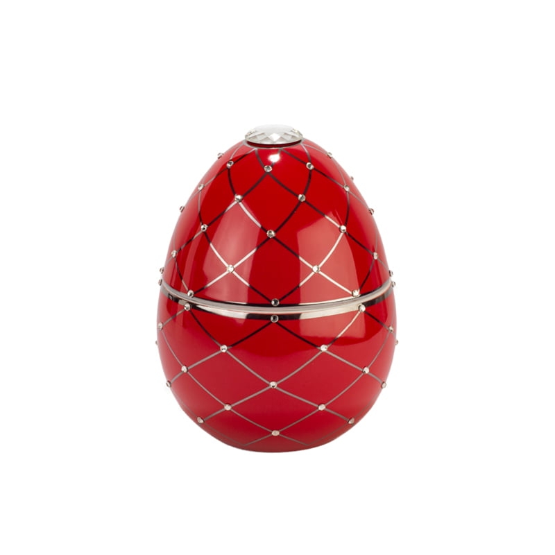 Red Egg with Silver Stripes